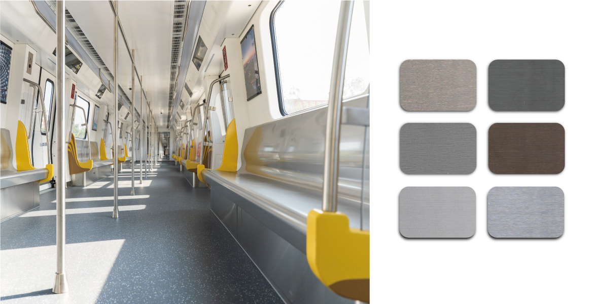 prepainted coils for rail car interior